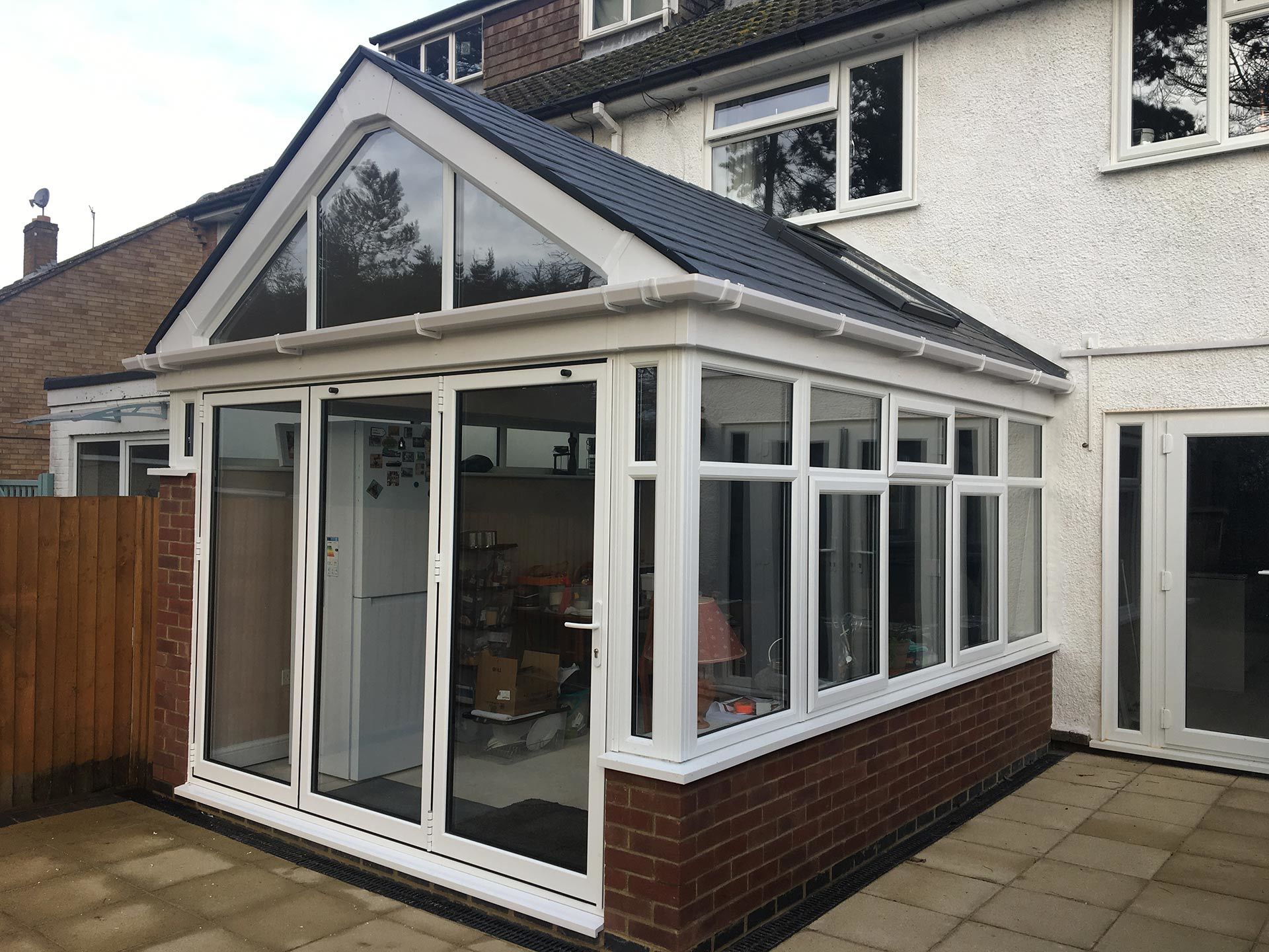 Gabel fronted solid conservatory roof, Northamptonshire