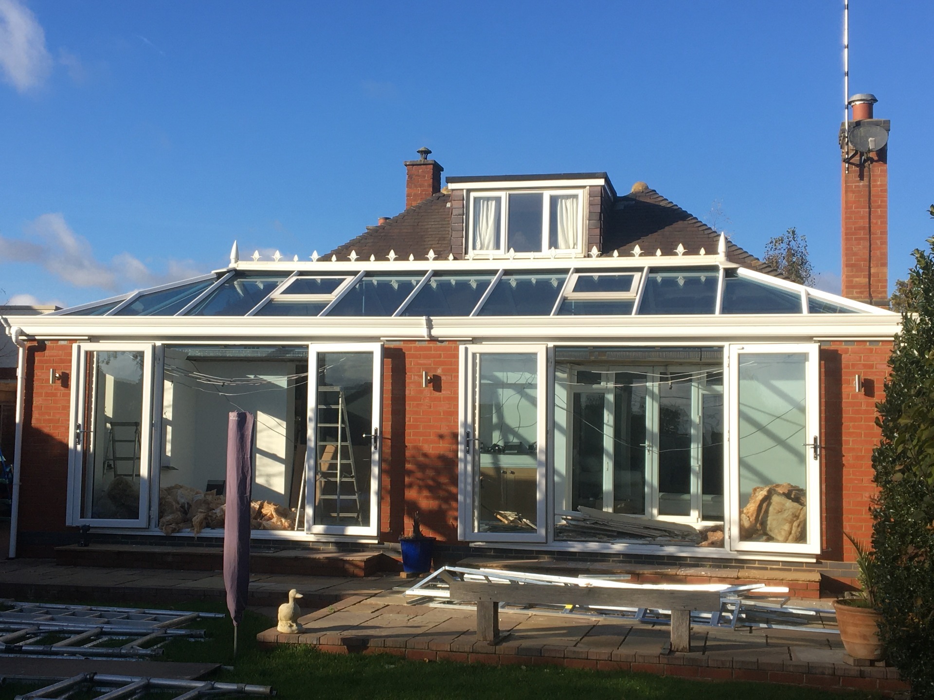 Old glass conservatory roof, Barton Seagrave